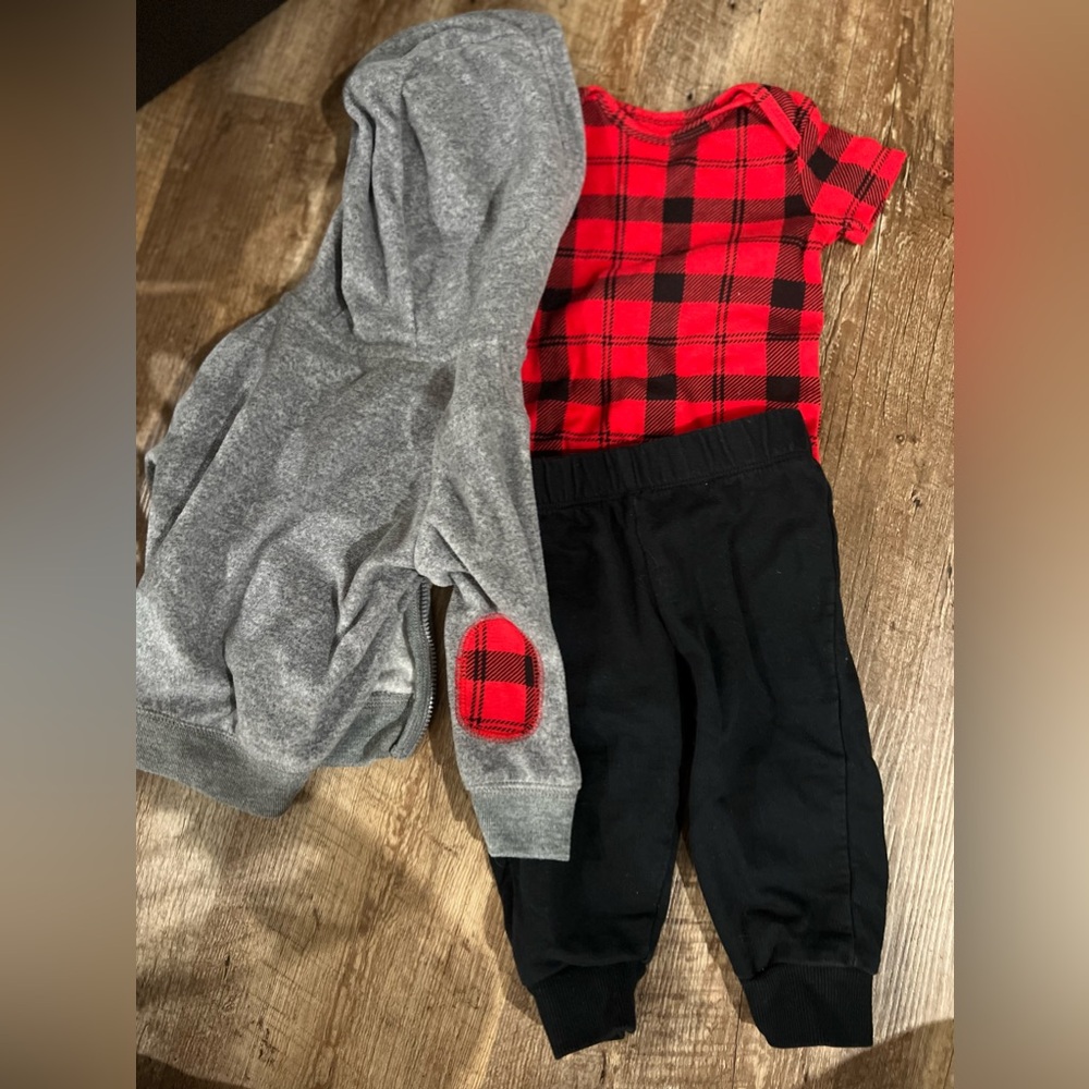 Red plaid set